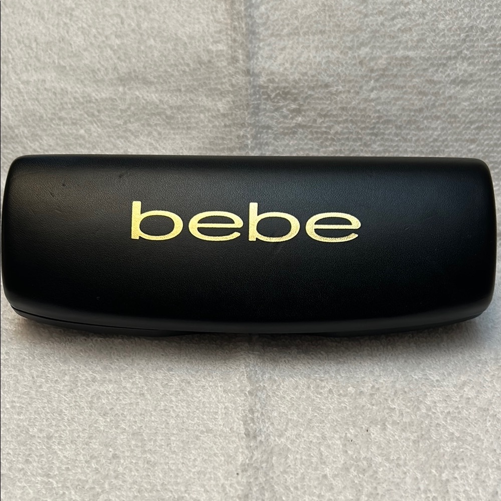 Bebe Black Eyewear Case with Gold Logo